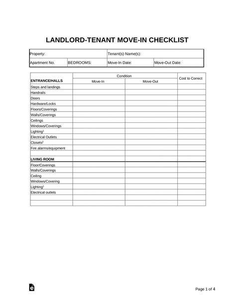 landlord check out report template